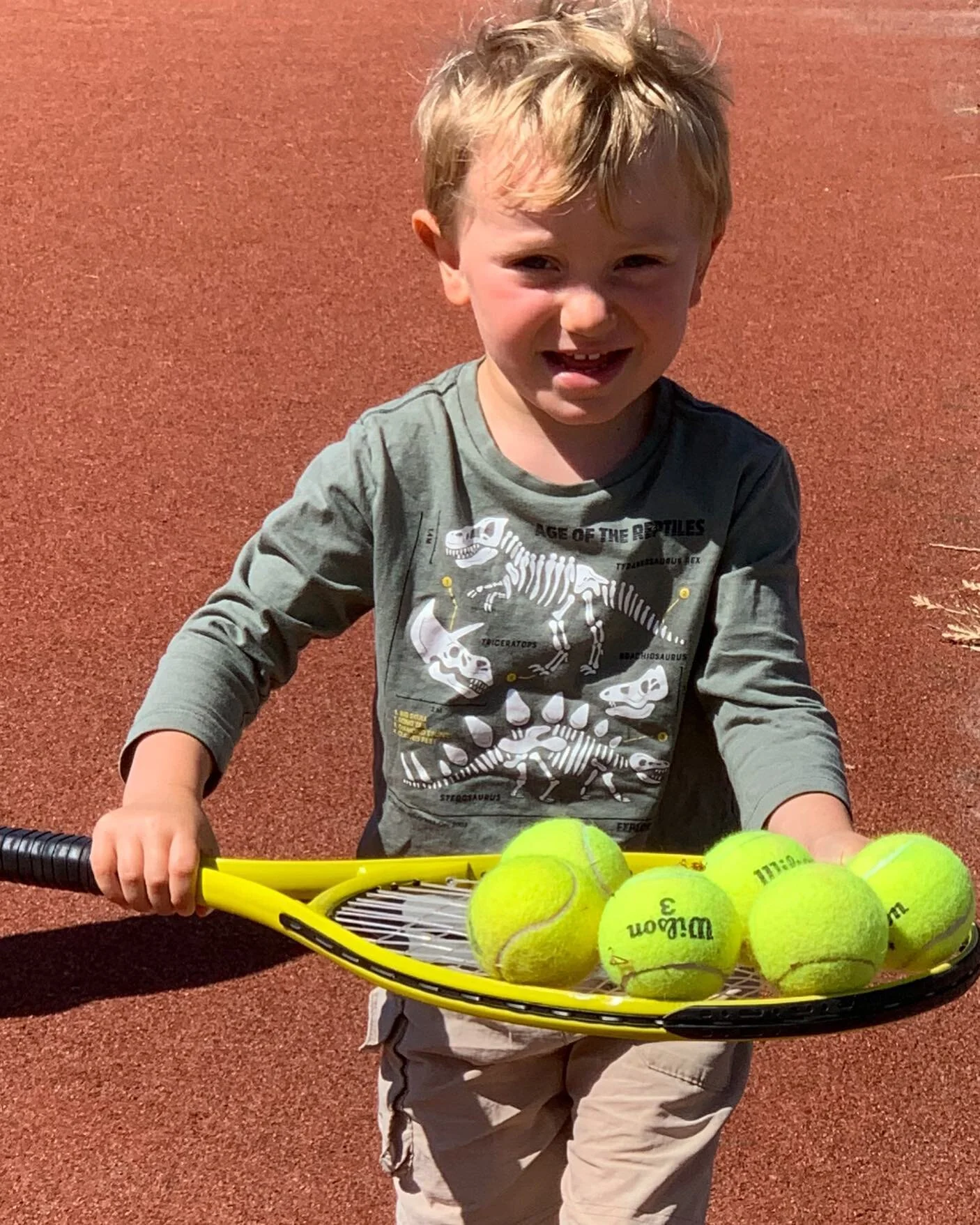 Future tennis pro! #gettingkidsactive #kidstennis 🎾🎾🎾