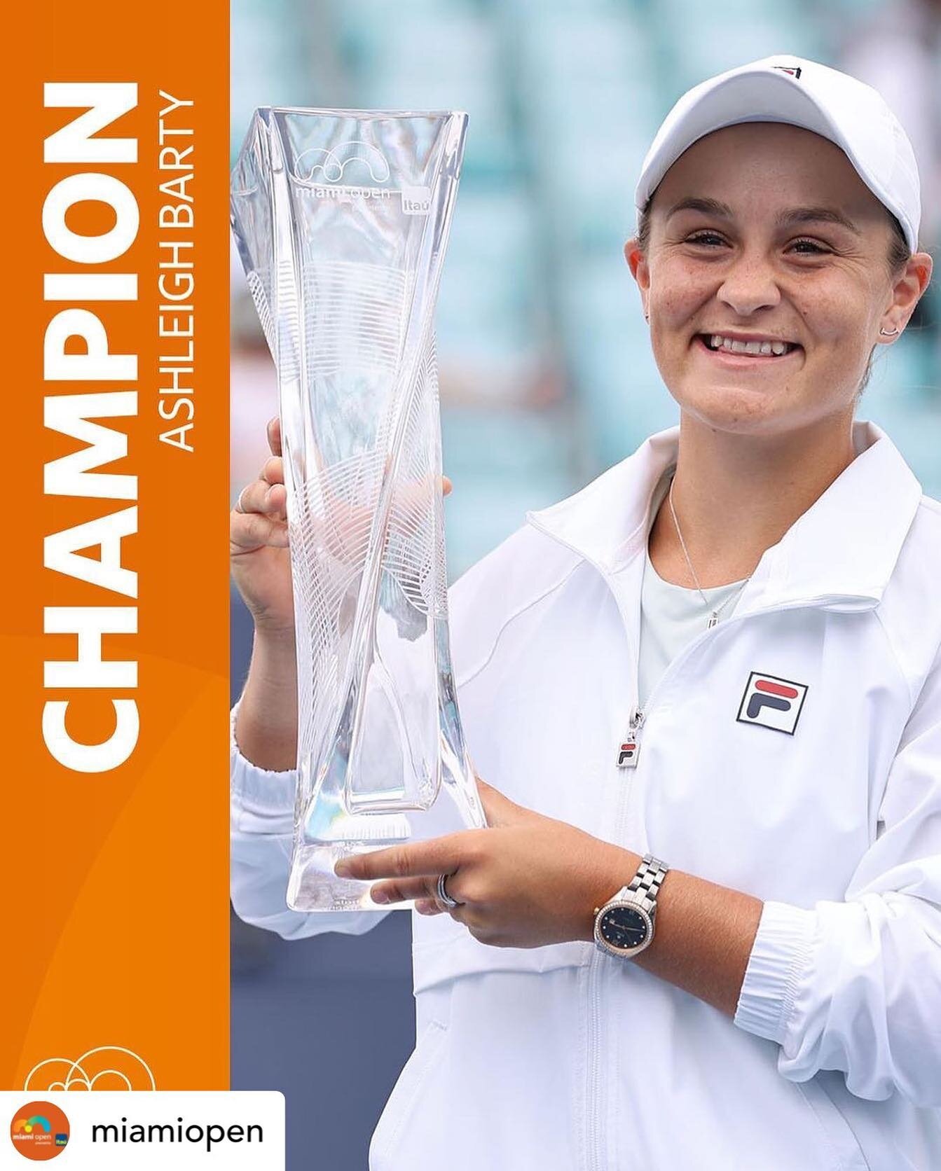 Yes!! Congrats Barty!! 🎾🎾🎾 @miamiopen 🏆 Congratulations to World No.1 Ash Barty on her 2nd #MiamiOpen title! 🏆