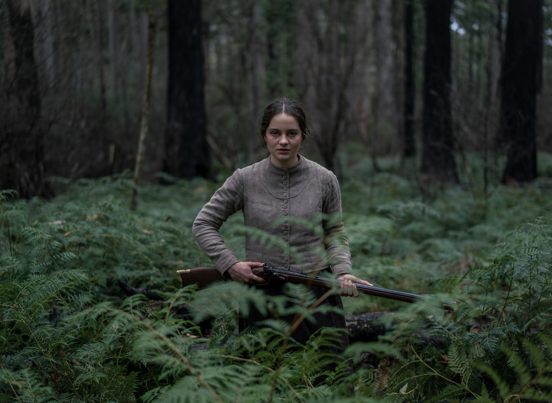 Aisling Franciosi as Clare in The Nightingale with a powerful performance
