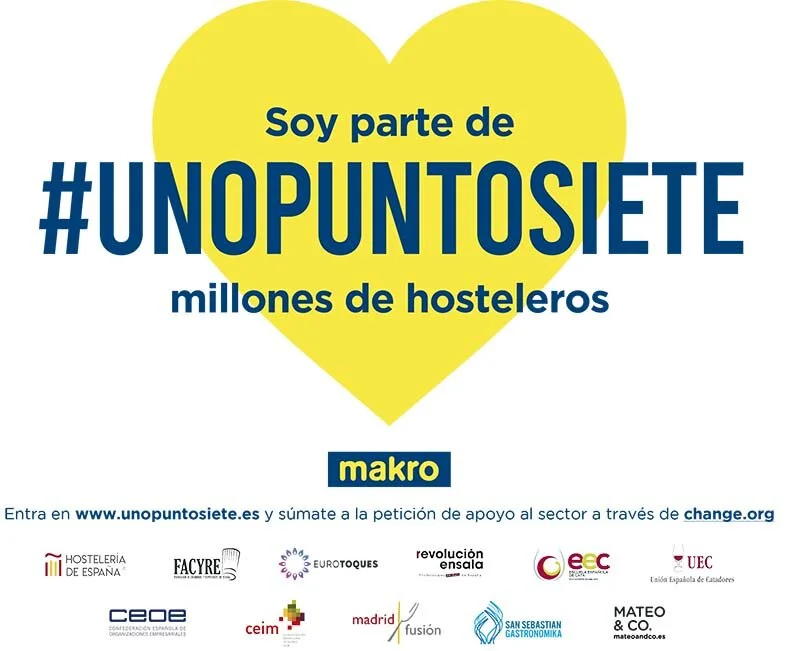 Makro demanda ayudas a la hostelería a través de la campaña #UNOPUNTOSIETE