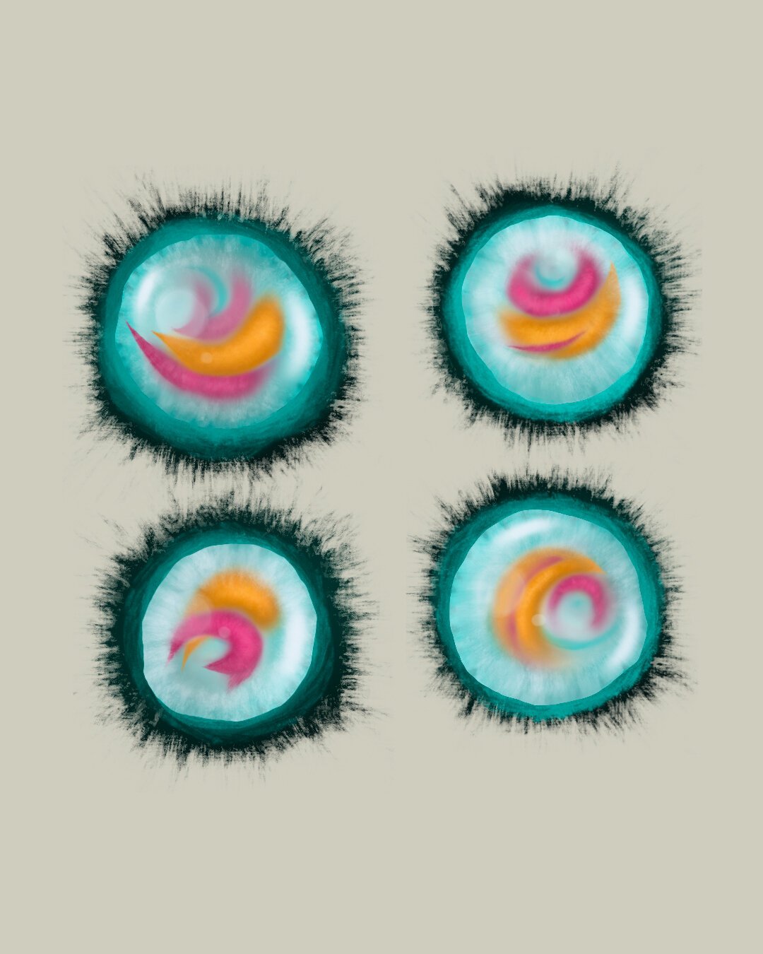 Four sea urchins