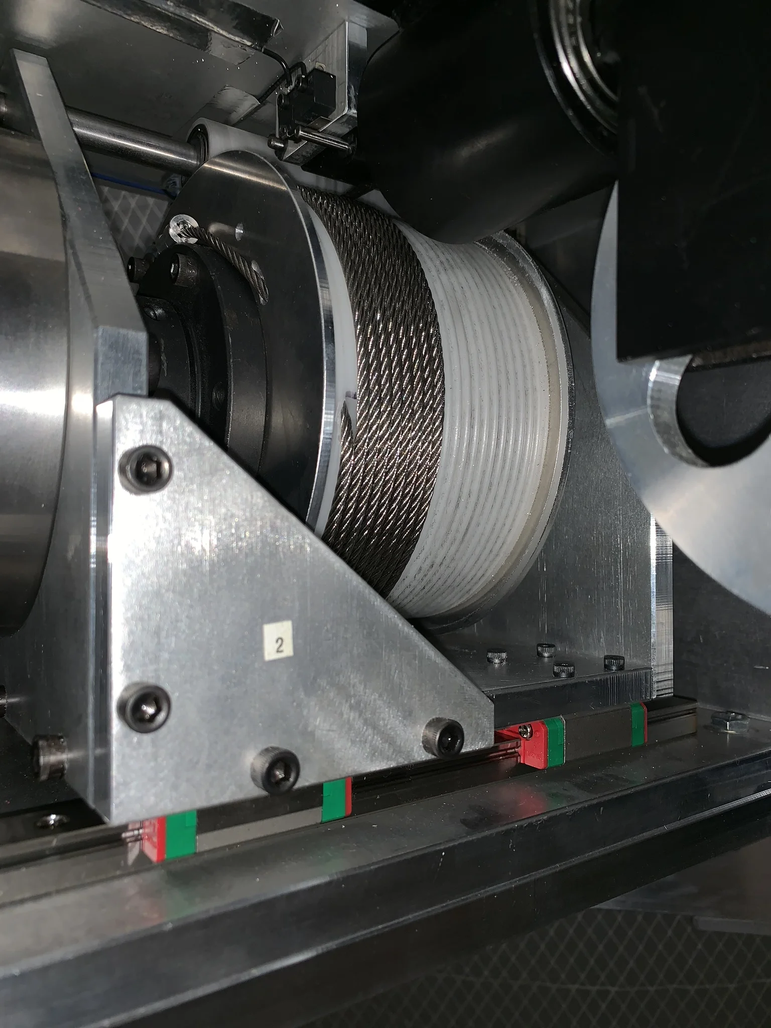  This is a much larger 600 watt version of a similar design using 3mm wire rope. The application uses 4 winches tethered to a single point to manipulate a load in 3 dimensions. I made the prototypes as well as the production units. 