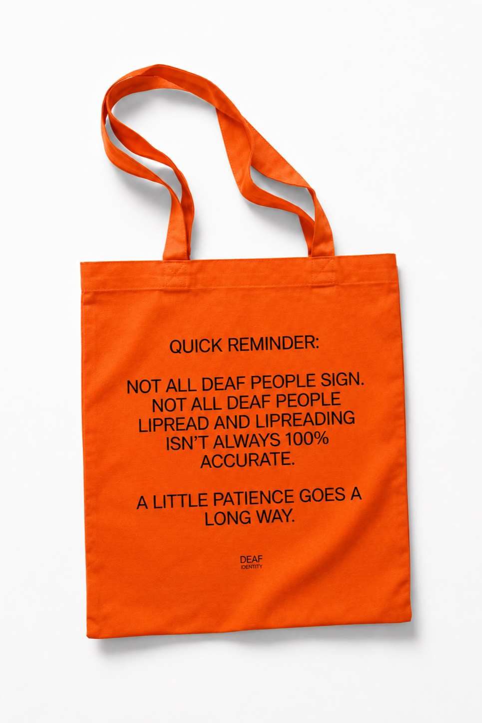 DEAF IDENTITY PHRASES BAG FOR LIFE