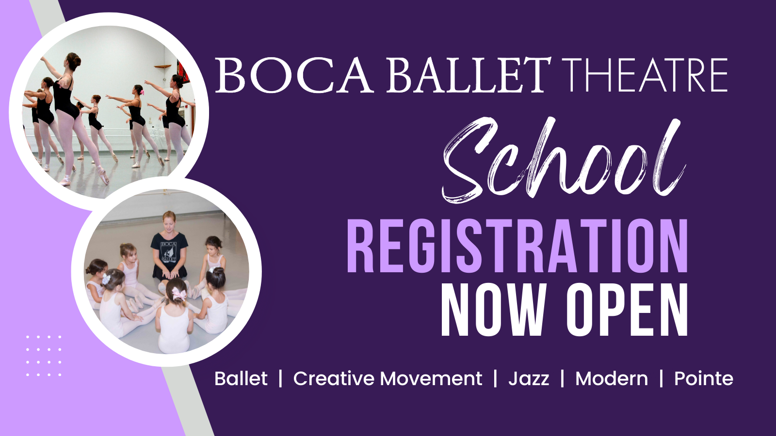 Register today for the School of Boca Ballet Theatre!
