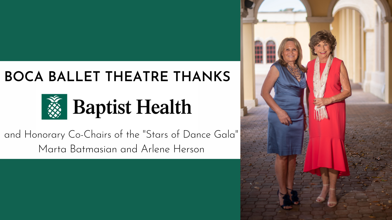 Baptist Health to present "Stars of Dance Gala" with Honorary Co-Chairs Marta Batmasian and Arlene Herson