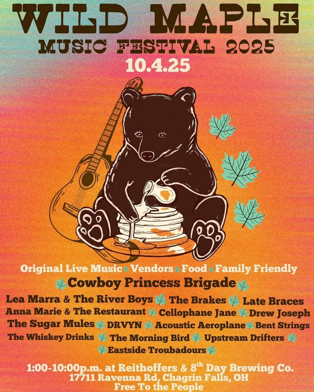 I will have a booth set up at Wild Maple Music Festival from 1 pm until 10 pm tomorrow! Not only is it going to be a gorgeous day, it&rsquo;s free to attend, has tons to do for the kids, music, food trucks and plenty of vendors! 

I will have prints 