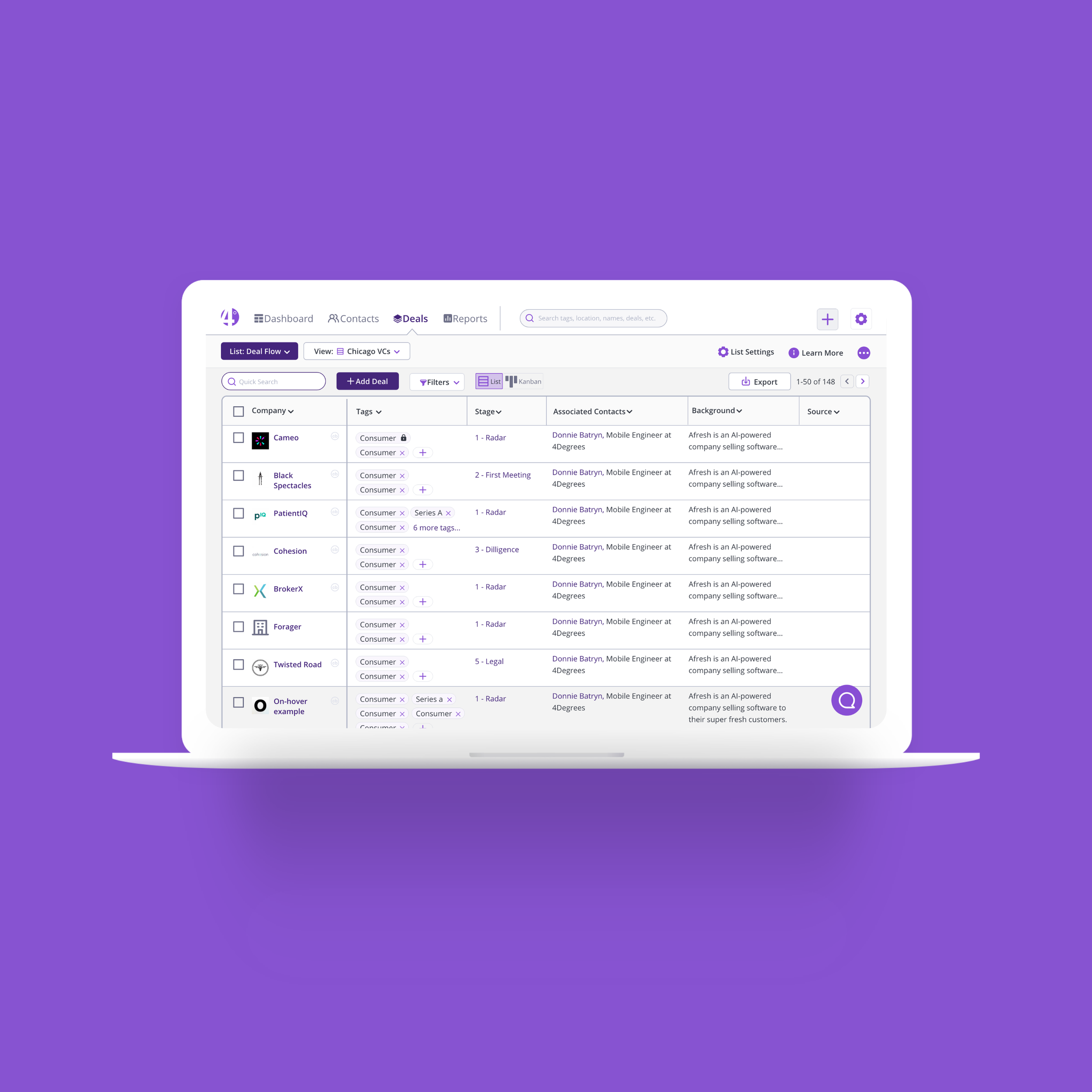 4Degrees UI Redesign (Web, Chrome Extension + Mobile App)