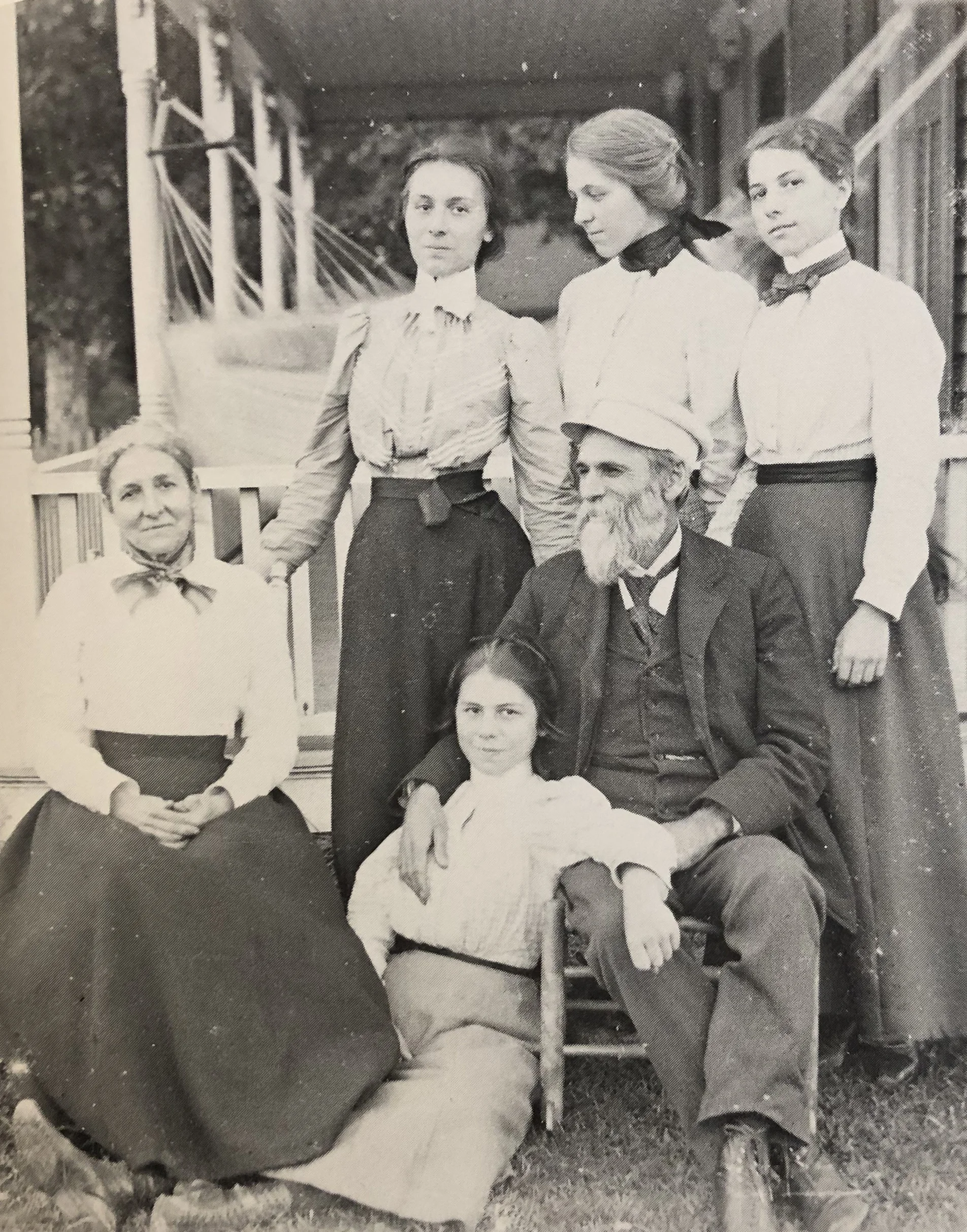 Our family in 1898, Standing (l. to r.): Nina, Ruth, Mary; Seated ((l. to. r.): Sydna, Gratia, GeorgeS
