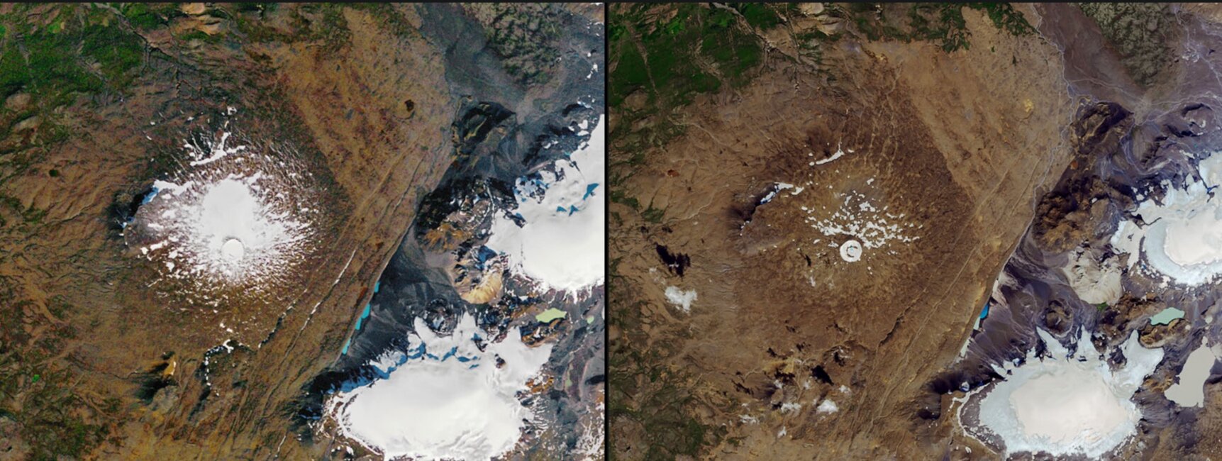 Iceland’s Ok Glacier Melts Away via Nasa Images of Change.