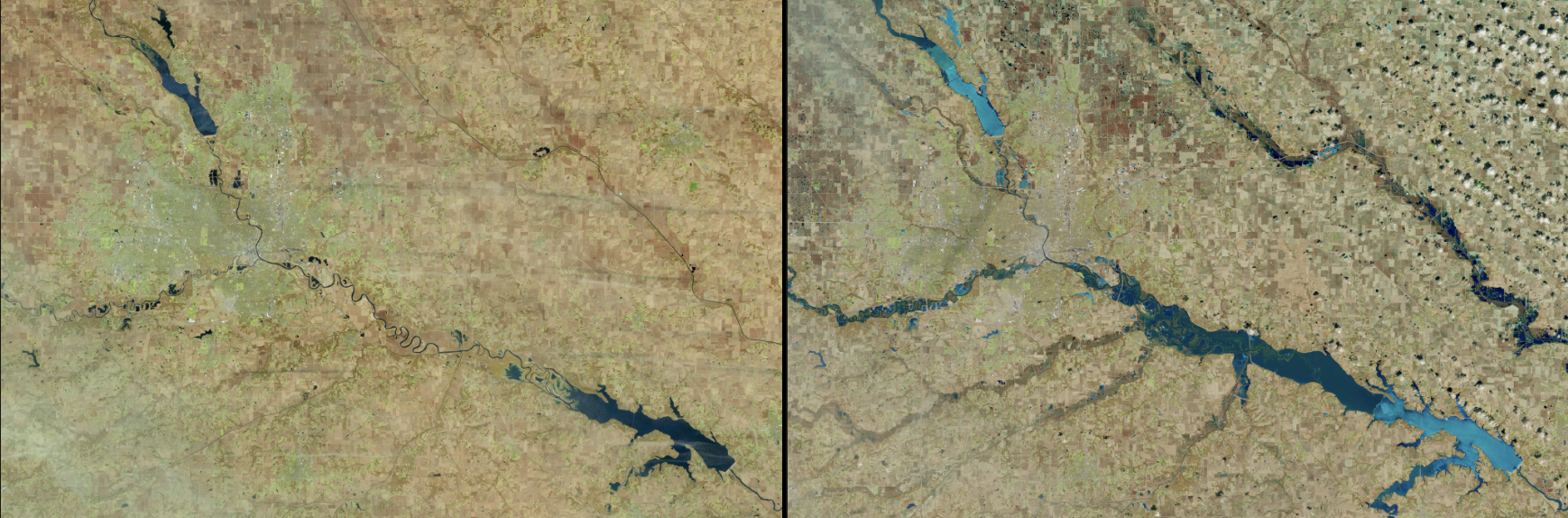 Flooding in Iowa via via Nasa Images of Change.