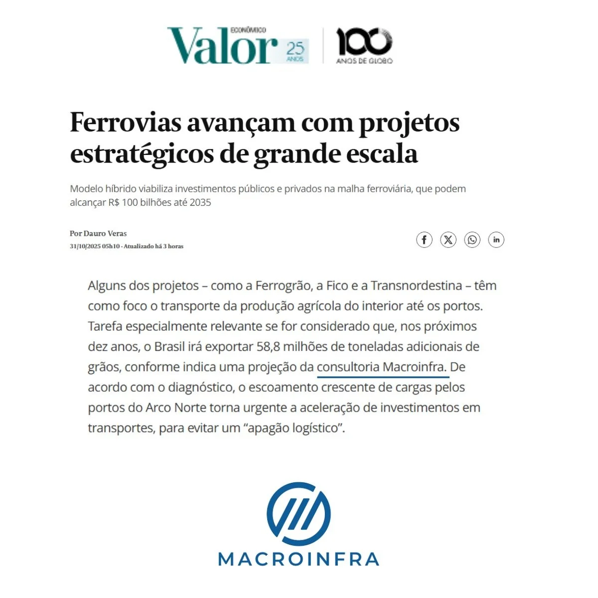 Ferrovias avançam com projetos estratégicos de grande escala