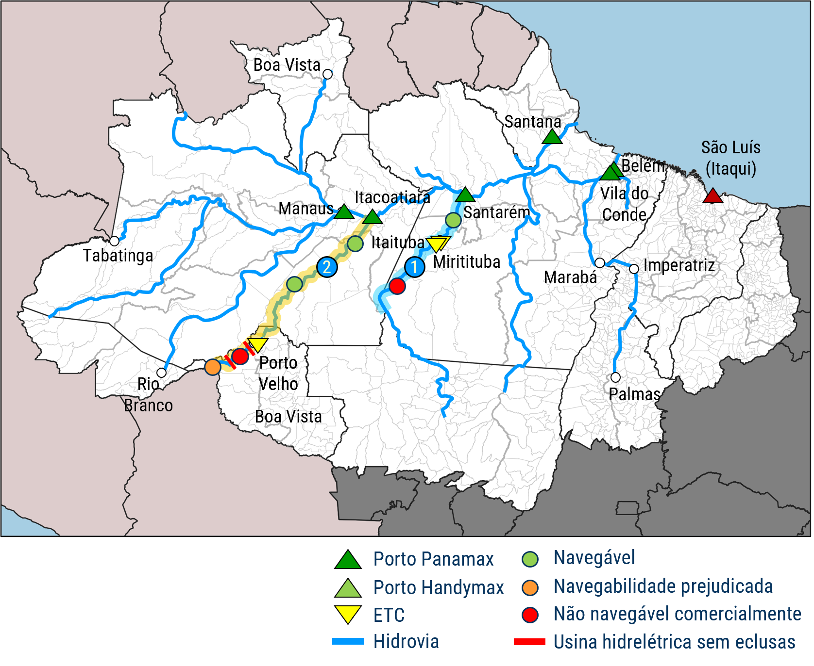 Assessment of grain transportation flows along the Madeira and Tapajós waterways and potential grain throughput at a proposed new bulk terminal in the Port of Santos-SP