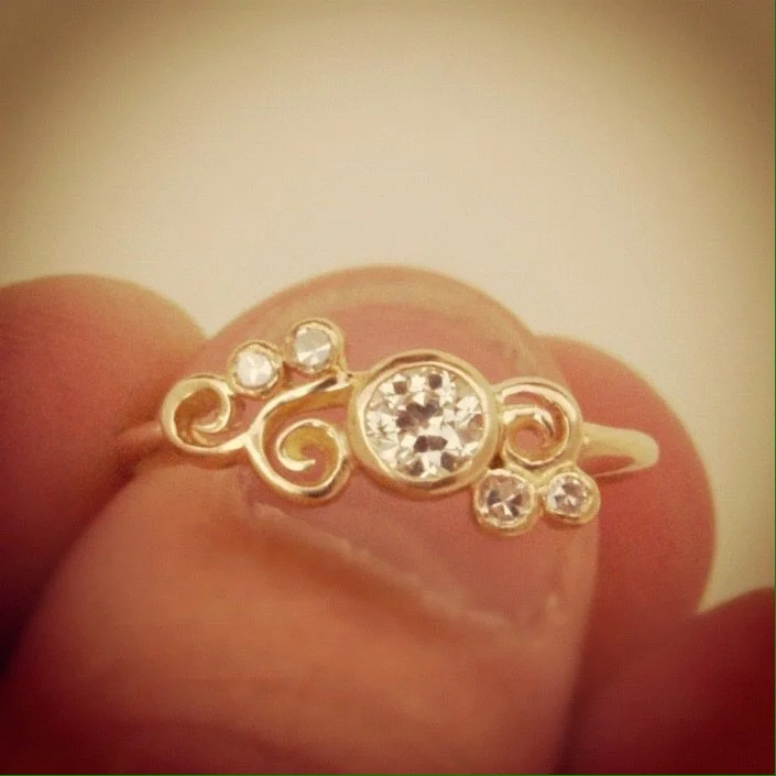 Yellow gold engagement ring