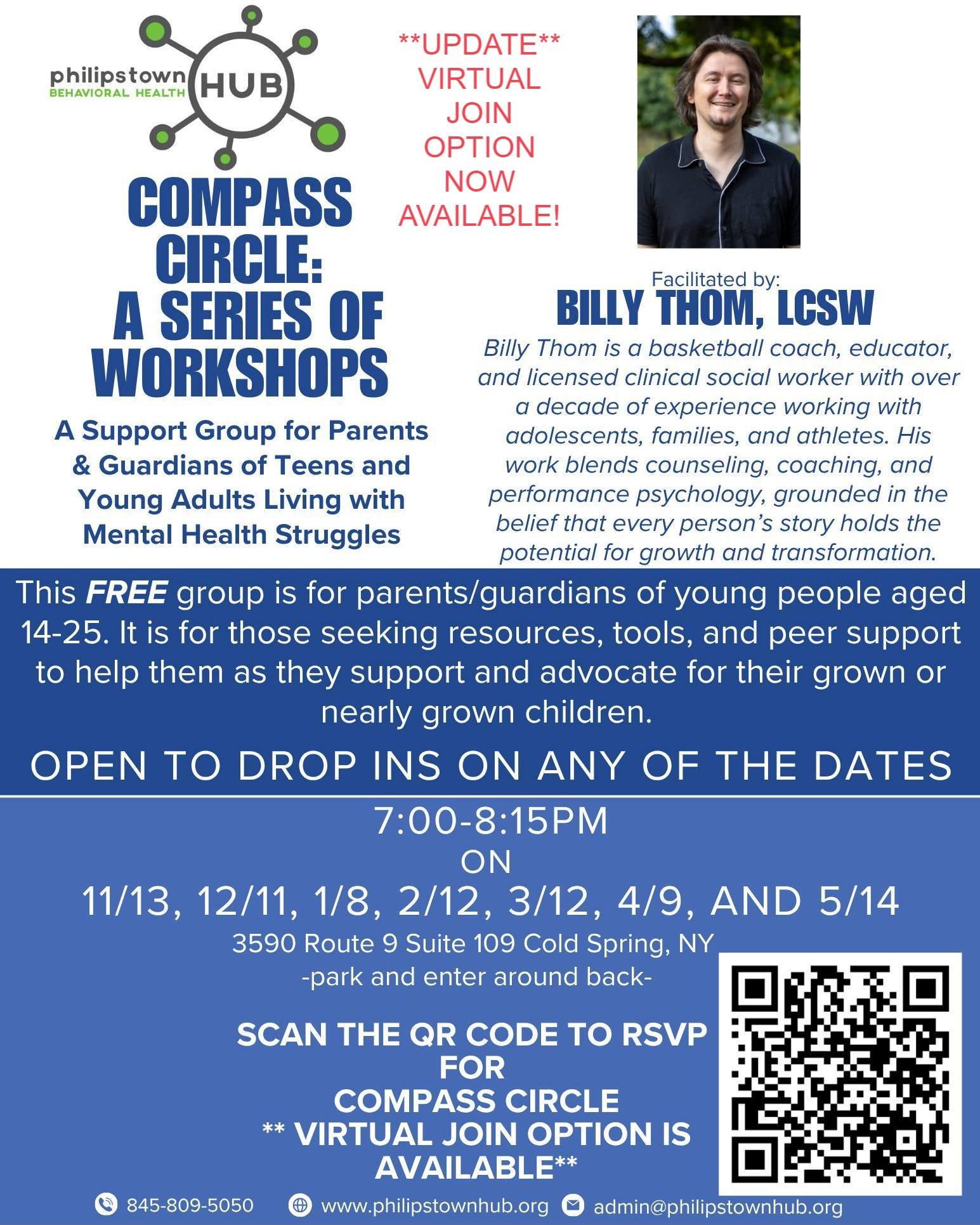 Compass Circle is 2 weeks away! We are happy to announce that a VIRTUAL join option has been added! To join in-person, RSVP is recommended, but not required. 
To join virtually, please RSVP via Eventbrite, and the meeting link will be sent to your em