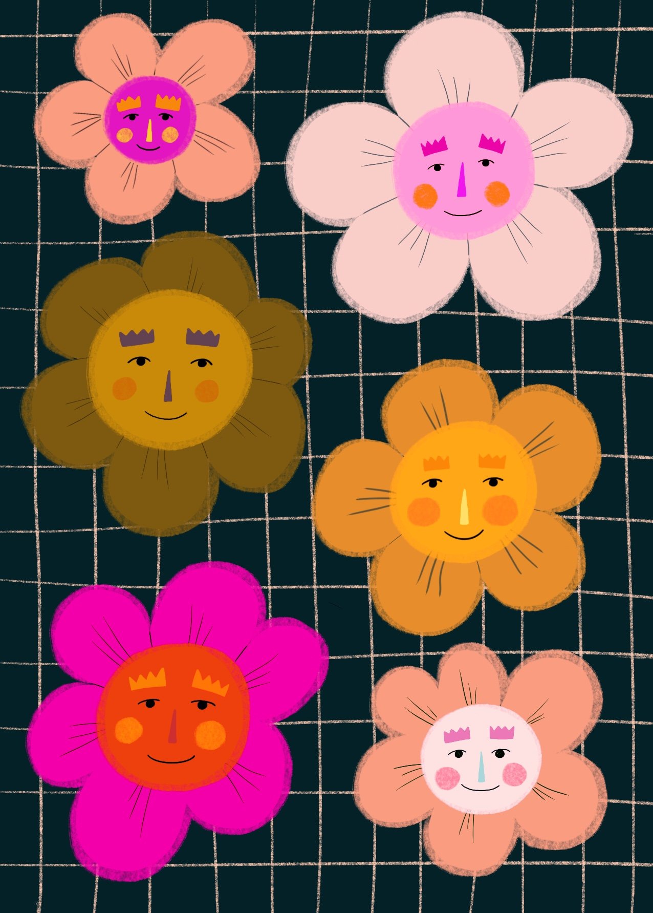 Flowery Faces Illustration Project, 2023