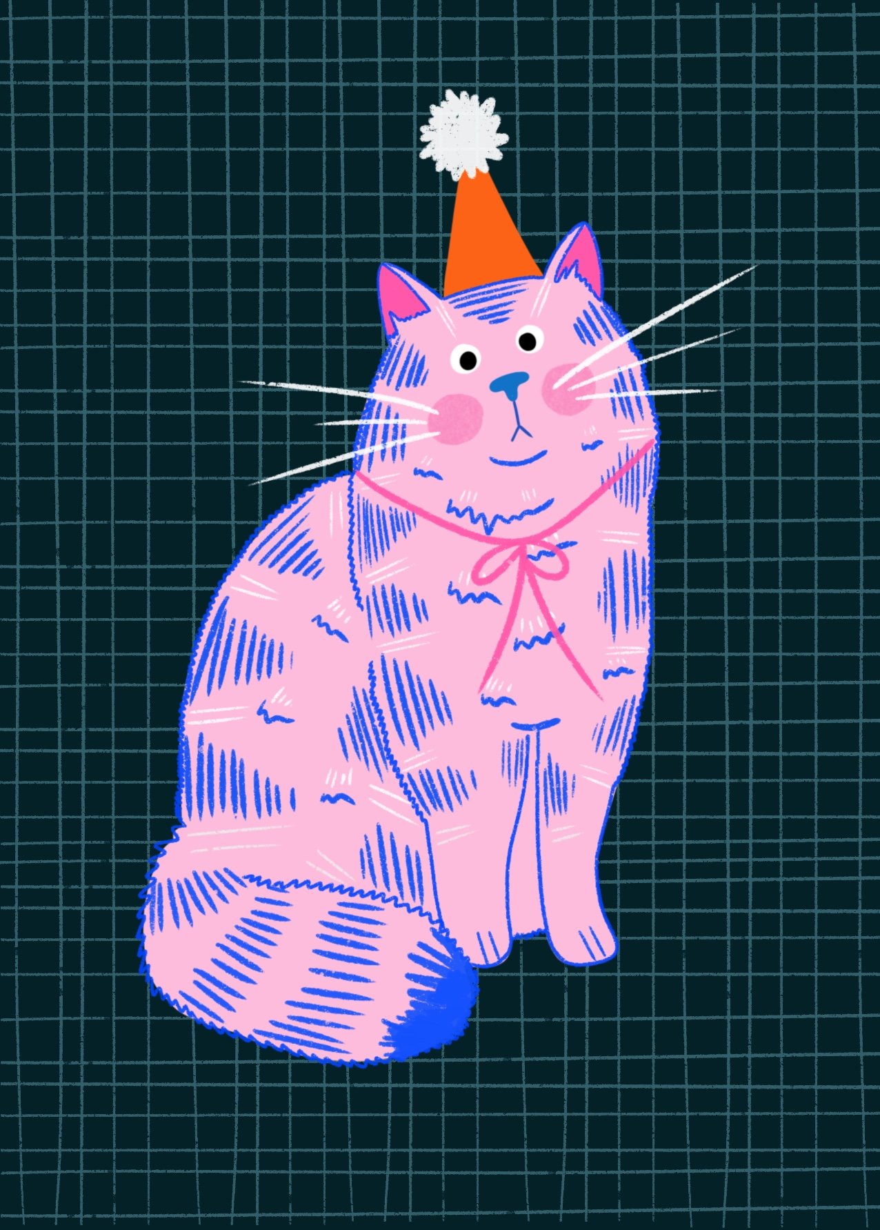 Party Cat Illustration, 2023