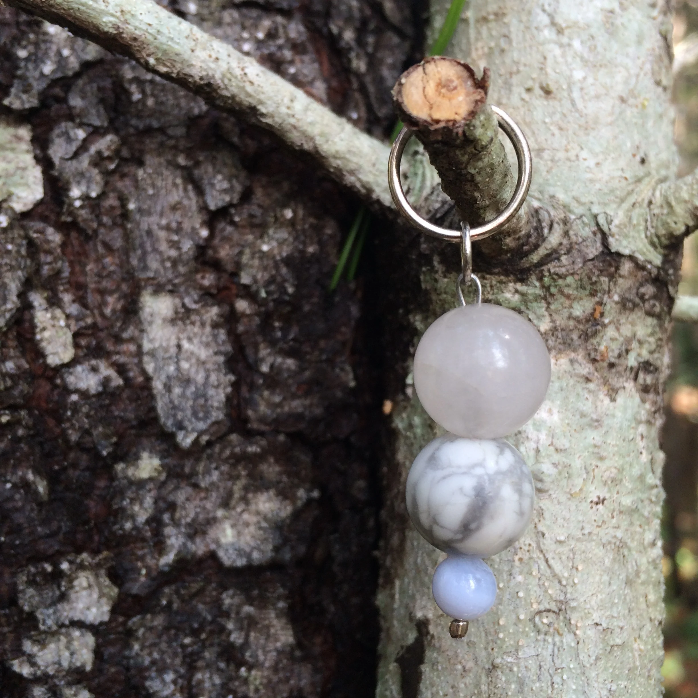Rose Quartz, Blue Lace Agate & Howlite Pet Pendant