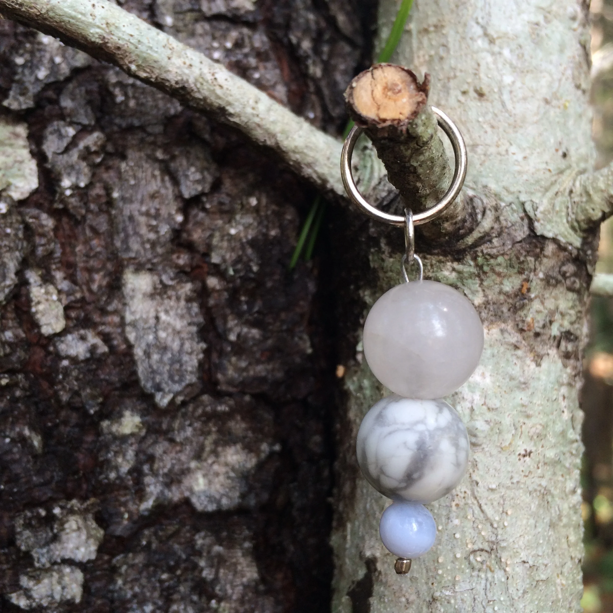 Rose Quartz, Blue Lace Agate &amp; Howlite Pet Pendant
