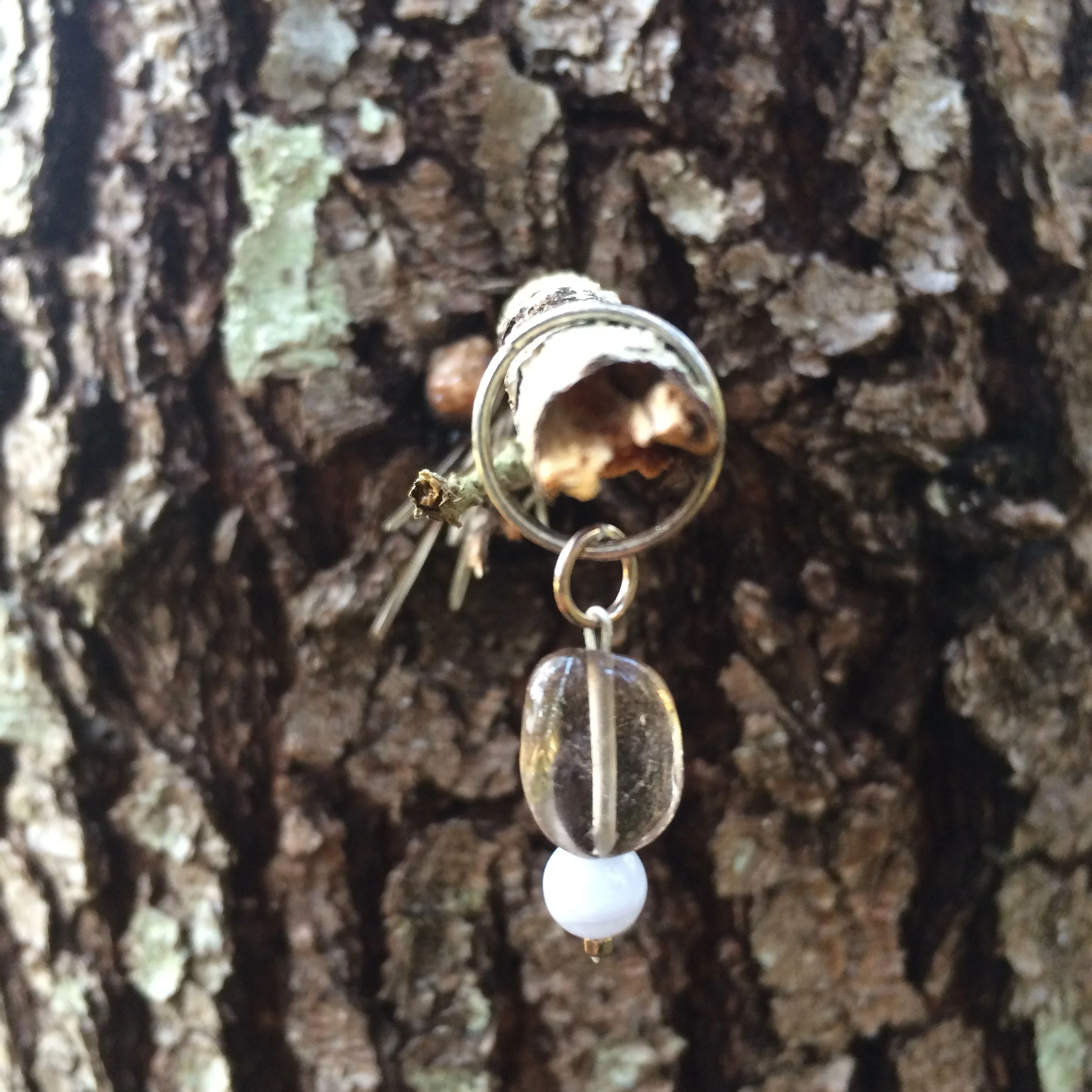 Smokey Quartz &amp; Blue Lace Agate Pet Pendant