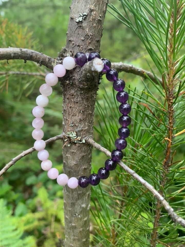 Kunzite and Amethyst Bracelet