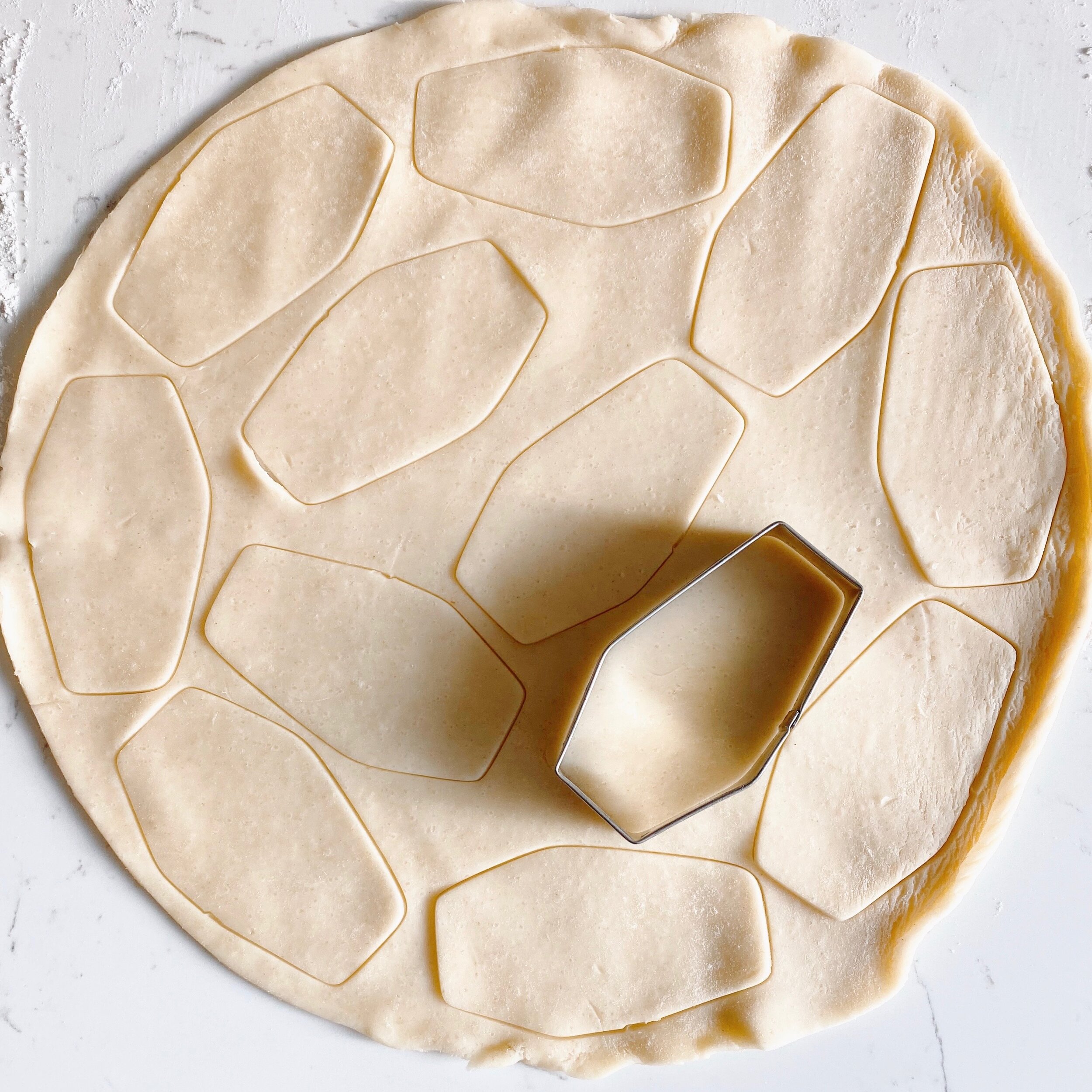 Cutting out the Coffin Shapes from our Pre-Made Pie Crust