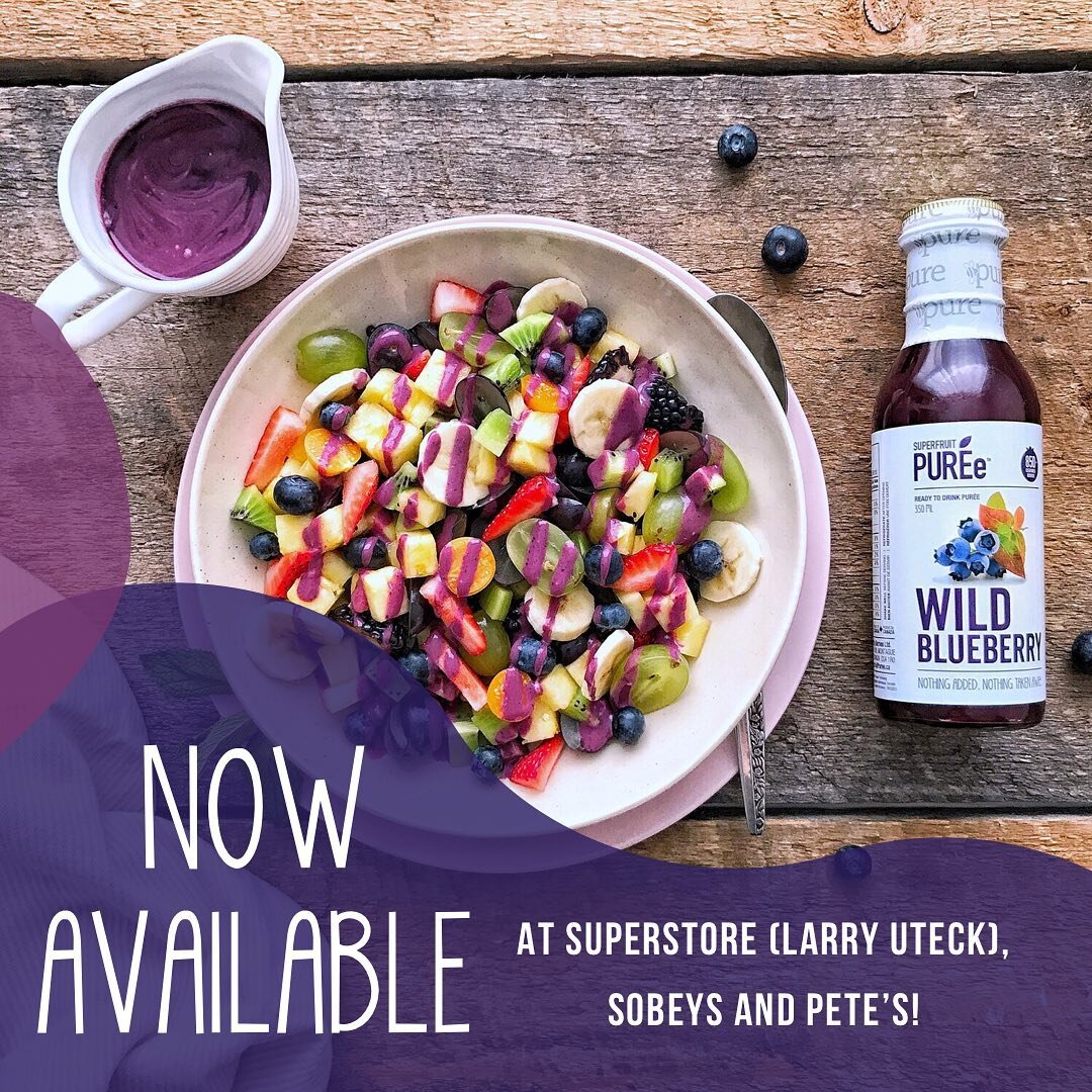 Exciting news! You can now find SUPERFRUIT PUR&Eacute;e at the new Larry Uteck @realatlanticss as well as your local @sobeys and @petesns🫐Check the link in our bio to find a store near you or order online! 
&bull;
&bull;
&bull;
#shoplocal #eatlocal 