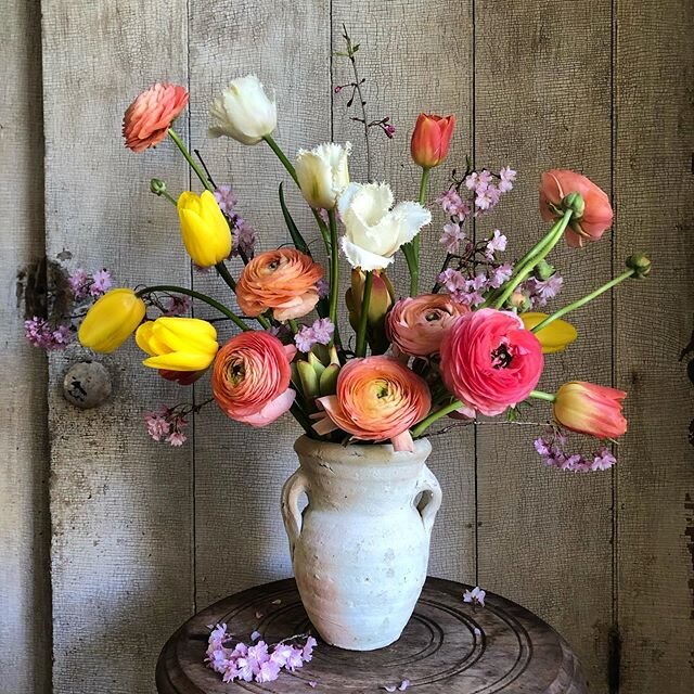 Some bits and bobs left over from the weekly seasonal bouquets and workshop plus a few more additions from what&rsquo;s in bloom in the garden right now. 💐 Thank you everyone! How great is this weather today?
::::::::::::::::::::::::::::::::::::::::