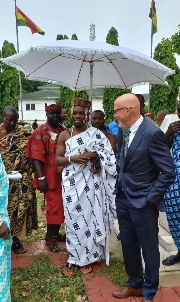 Osu Mantse - Paramount Chief of Osu Township with Jonathan Weiner of TPL