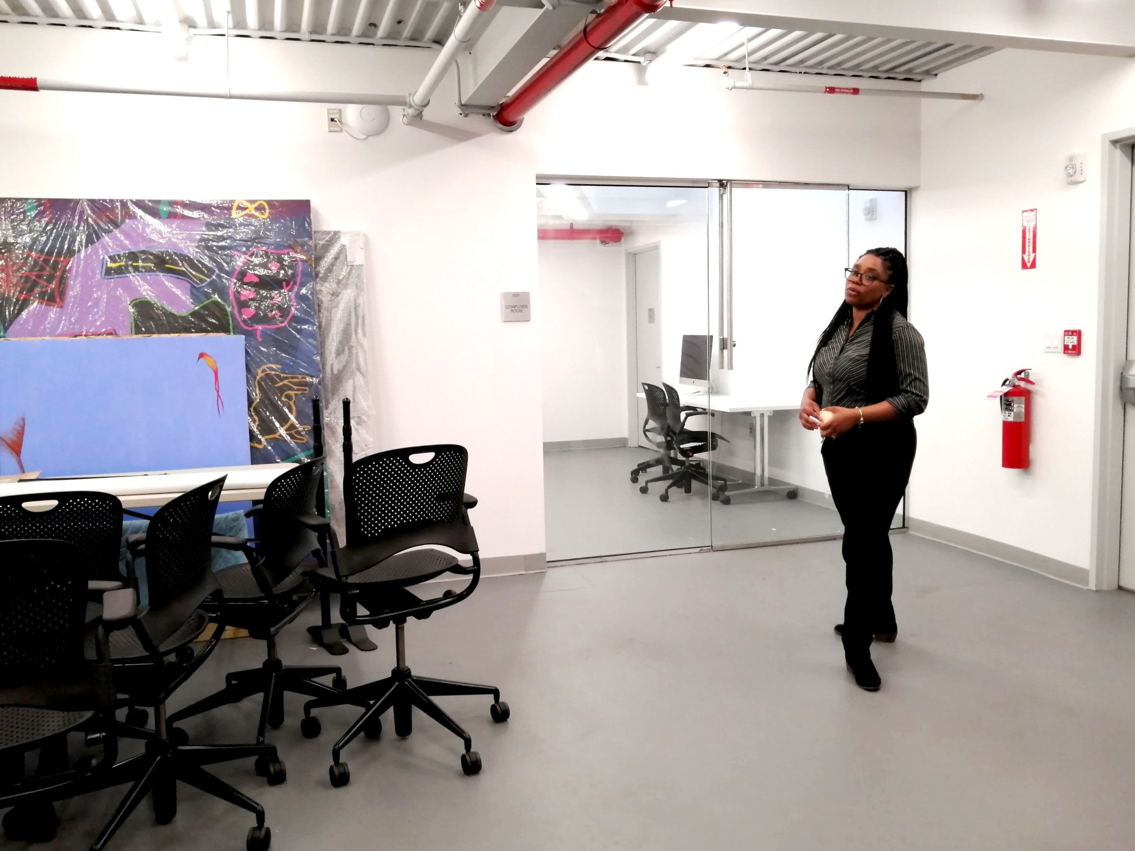 Dionne Dauxy, Promgrams Manager BCA gives a guided tour