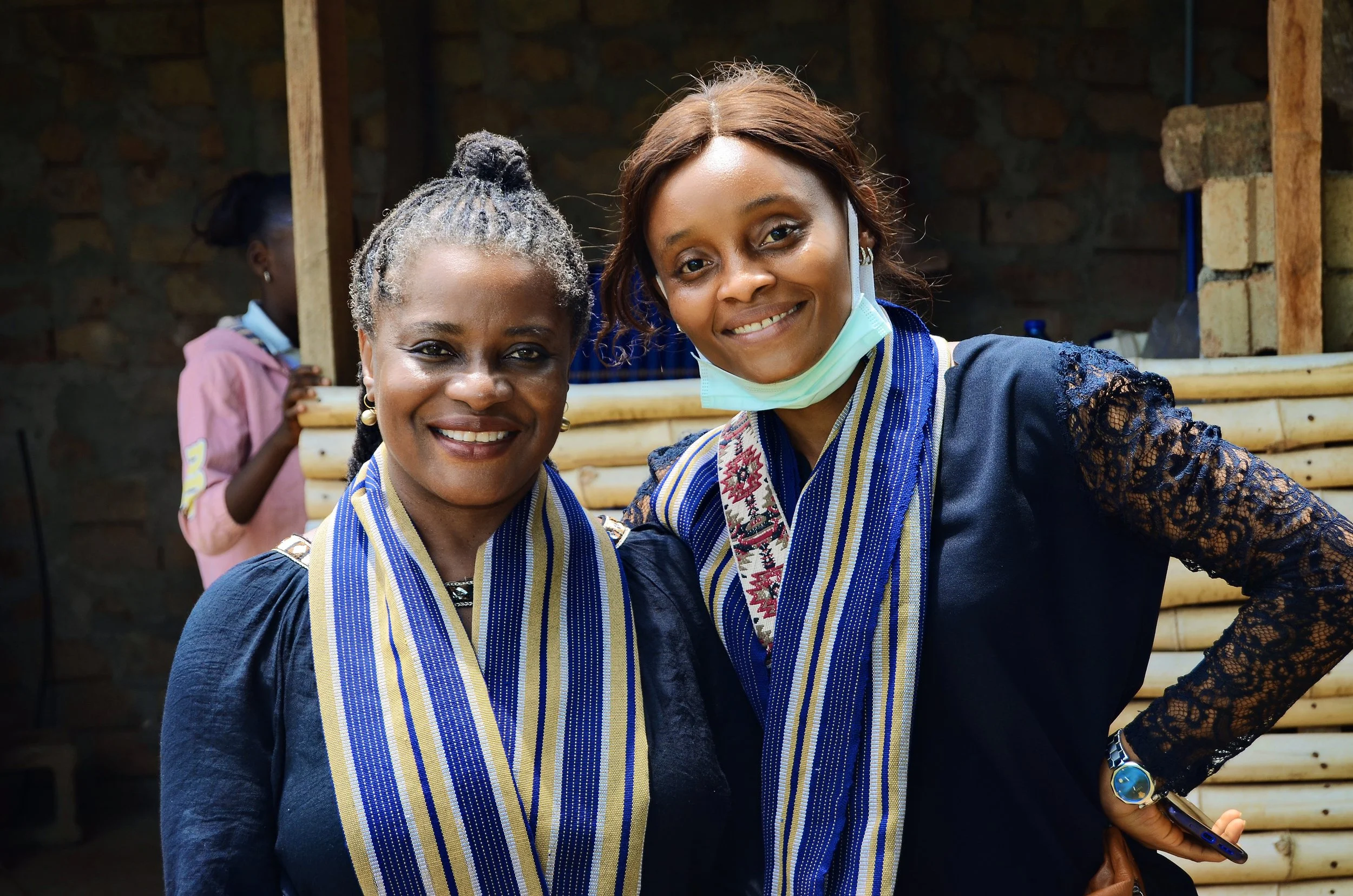  T.A.L Board Head  Oyiza Adaba-Okereke  with  Mrs. Rosemary Onubaiye  Country Director for  Ita'i Our Cloth/T.A.L.   