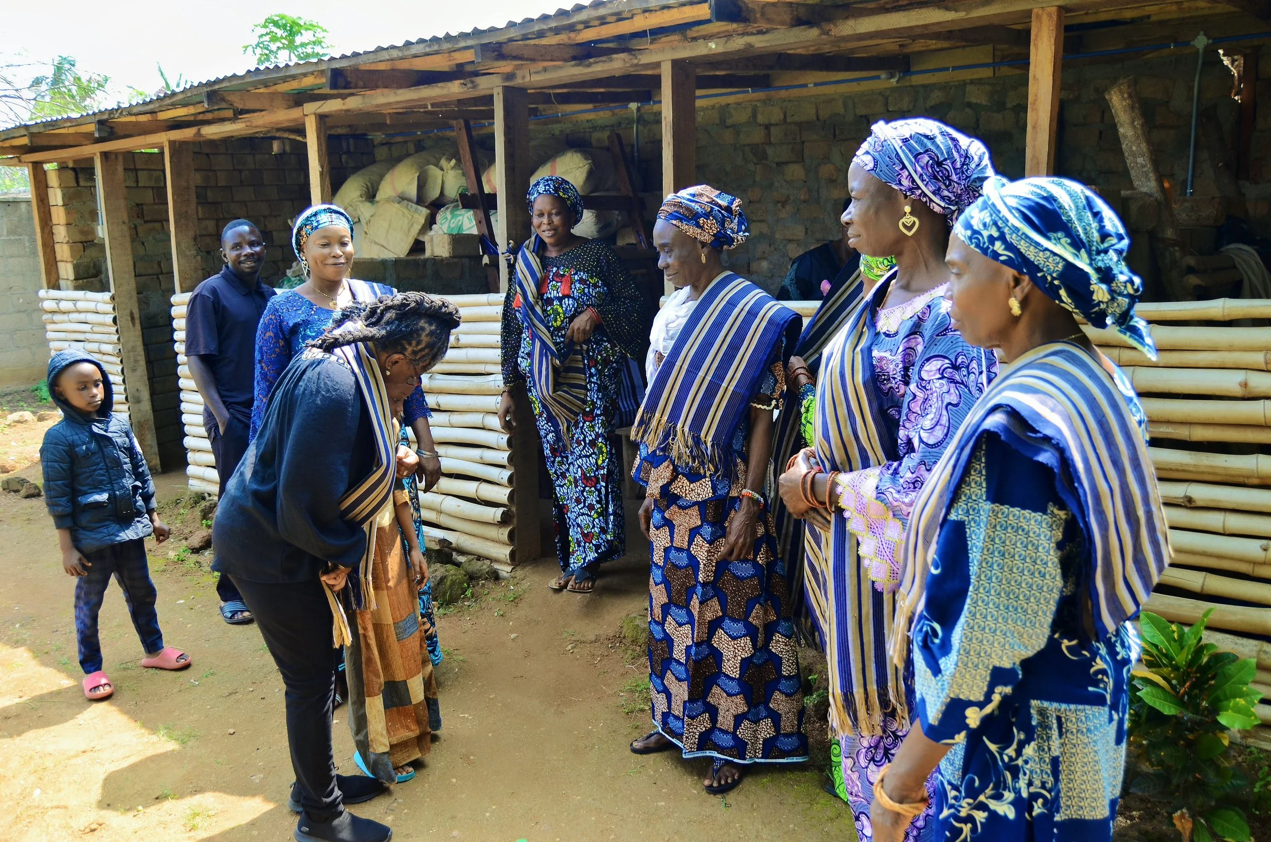  W Great Welcome for the T.A.L Board at the weaving center in Okene, Kogi State. 