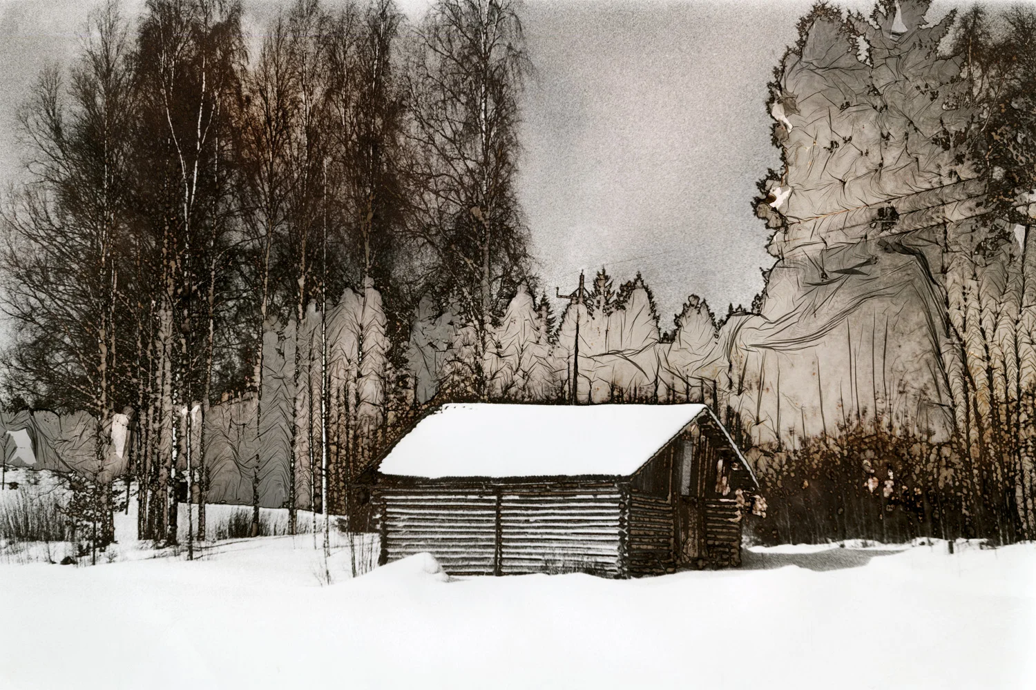 Cabin, Ritajärven, Lightjet print from mordançage, 2018