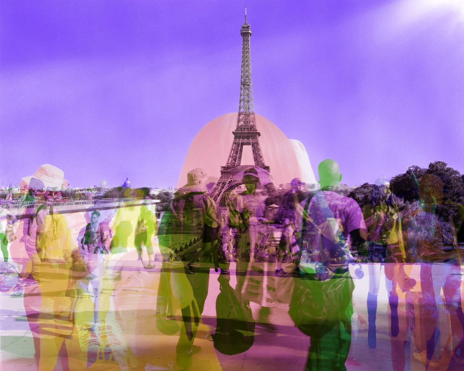 Eiffel Tower, Lightjet print of composited images, 24” x 30,” 2016