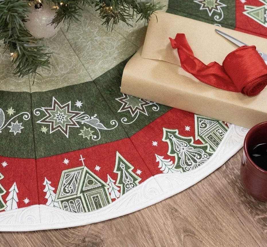 EMBROIDERY CHRISTMAS TREE SKIRT