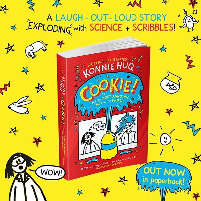 SO exciting that #CookiebyKonnie is now out in paperback! 👩&zwj;🔬📚 🍪This book *explodes* with science and scribbles and is packed full of crazy and kookie adventures, I can&rsquo;t wait for you all to read about Cookie! and the MOST Annoying Boy 