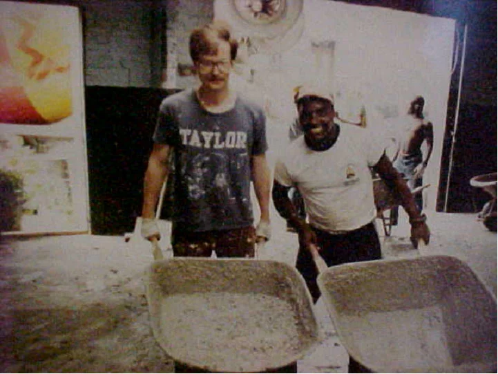 Art Jones and Anthony digging out the gym.