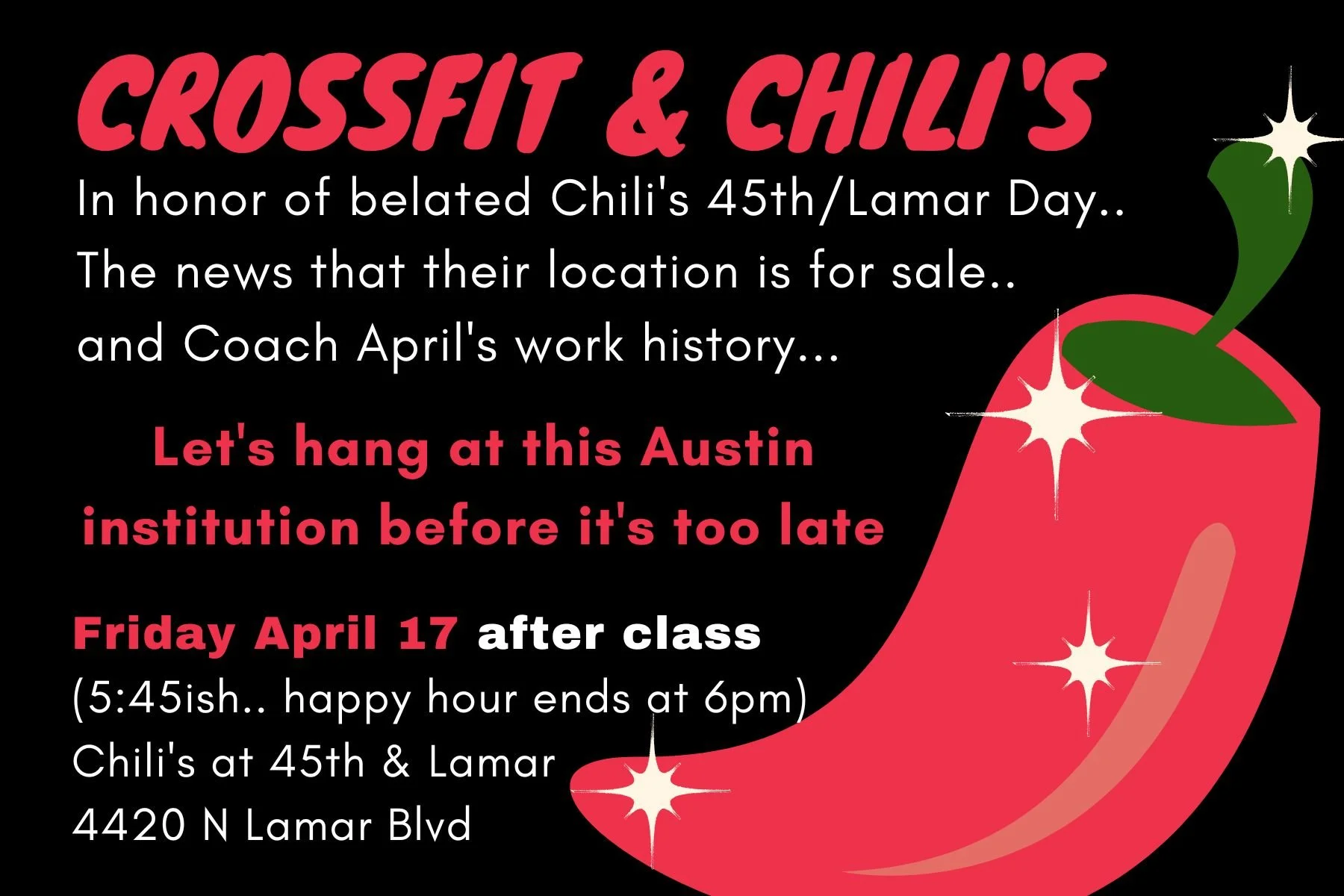 CrossFit &amp; Chili's hangout