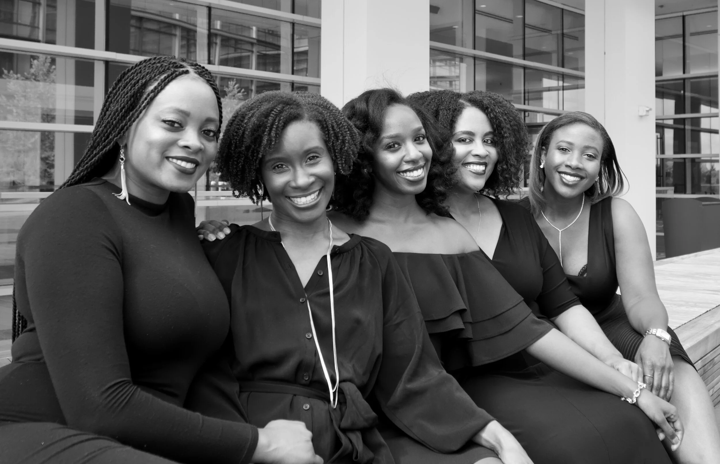 Natalie (center) and members of Whine &amp; Cheese.