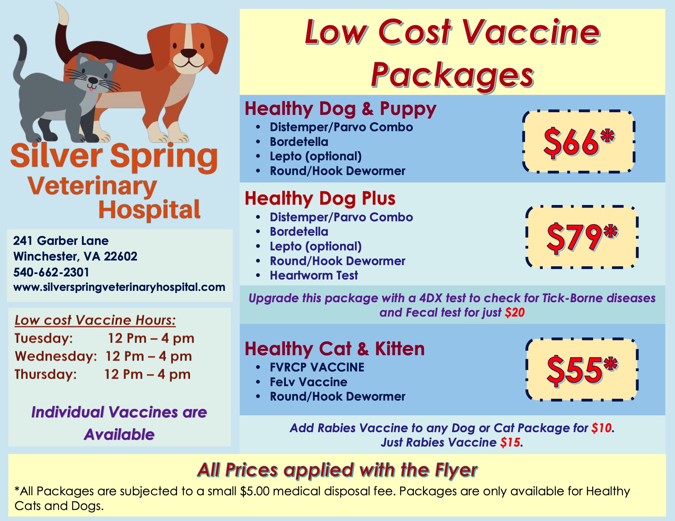 Low Cost Vaccines Clinic For Cat Or Dog Silver Spring Veterinary Hospital