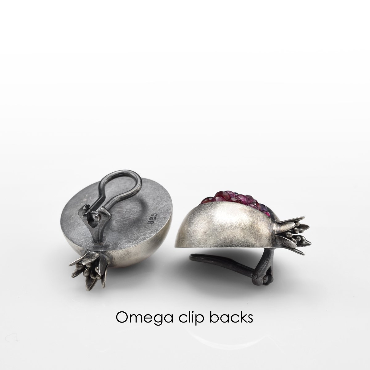 Pom earrings reds pinks omega backs.jpg