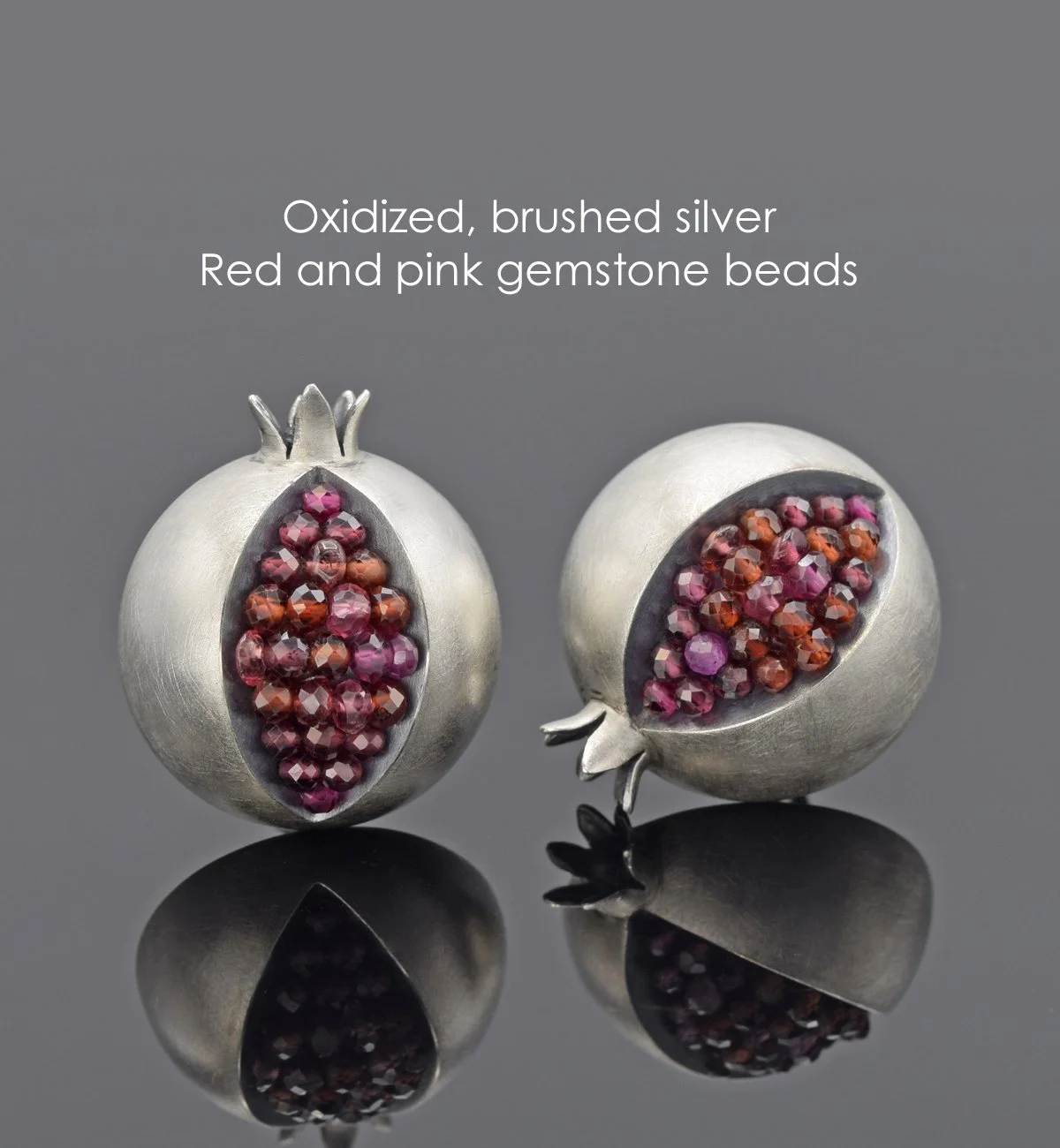 Pom earrings reds pinks clip backs.jpg