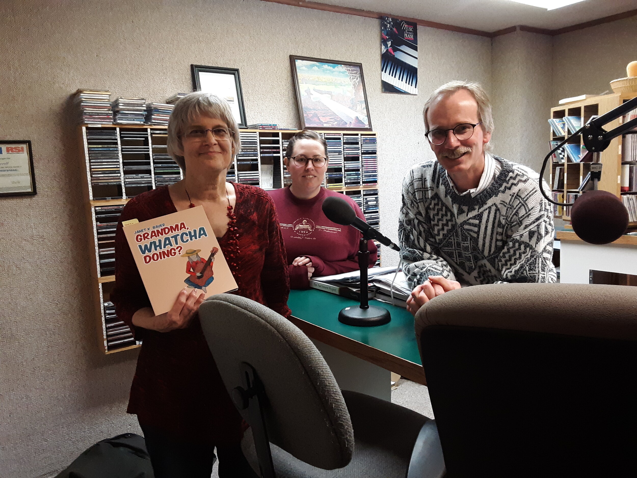  Author Janet Bauer and illustrator Tiffany Schank with Russ Garrett 