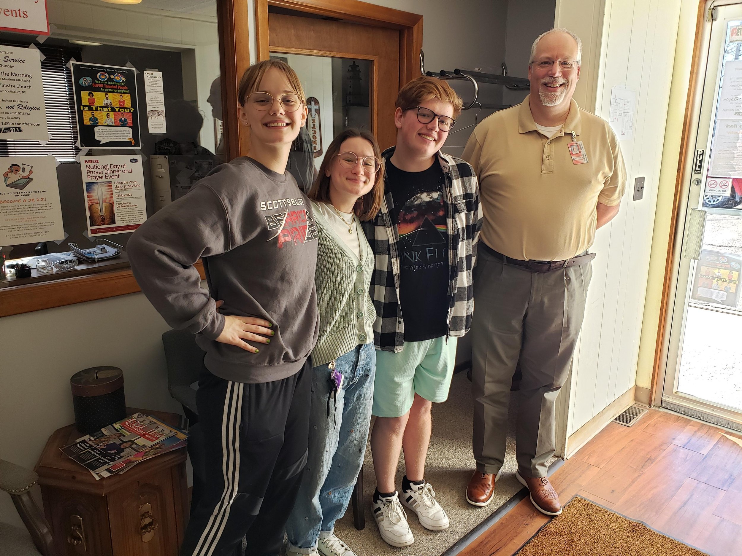 Marlowe Osborn (Junior), Linnea Bleisch (Junior), Brandon Baker (Junior), and Brad Ronne