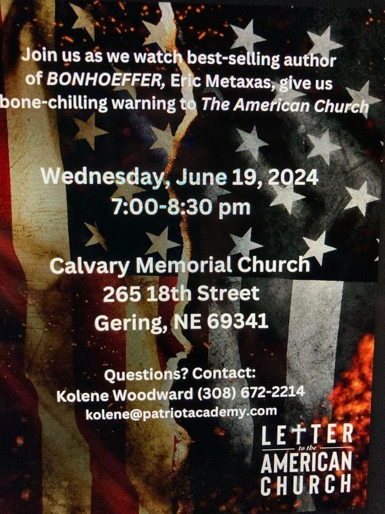 Letter to the American Church Address by Eric Metaxas