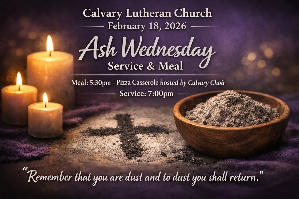 Ash Wednesday Meal and Service at Calvary Lutheran