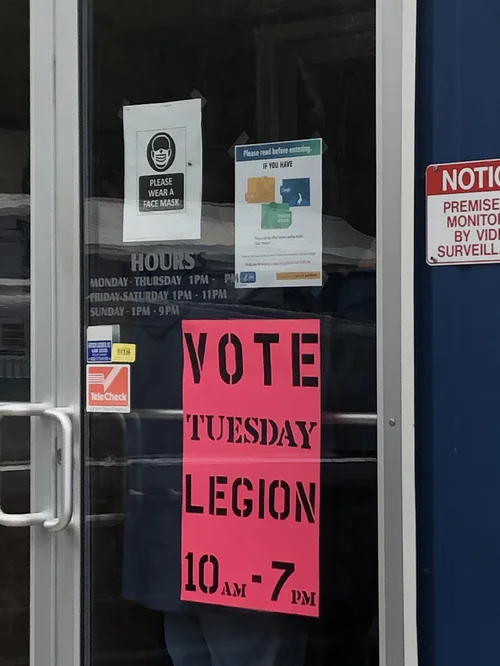 The entrance to the American Legion post #49, polling place for Fair Haven. (Hunter J. Smith/Community News Service)