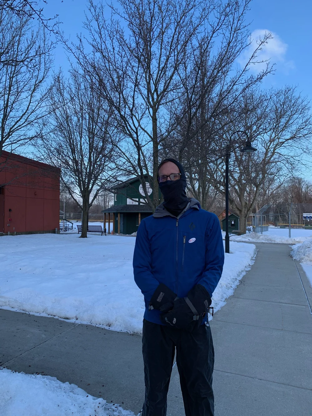 Paul Rosenau, 48, outside the Town Gym in Shelburne. (Rowan Hawthorne/Community News Service)