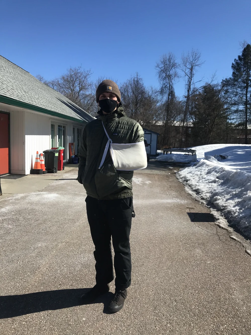 Dylan Hertzberg after voting at the Winooski Senior Center. (Natalie Charron/Community News Service)