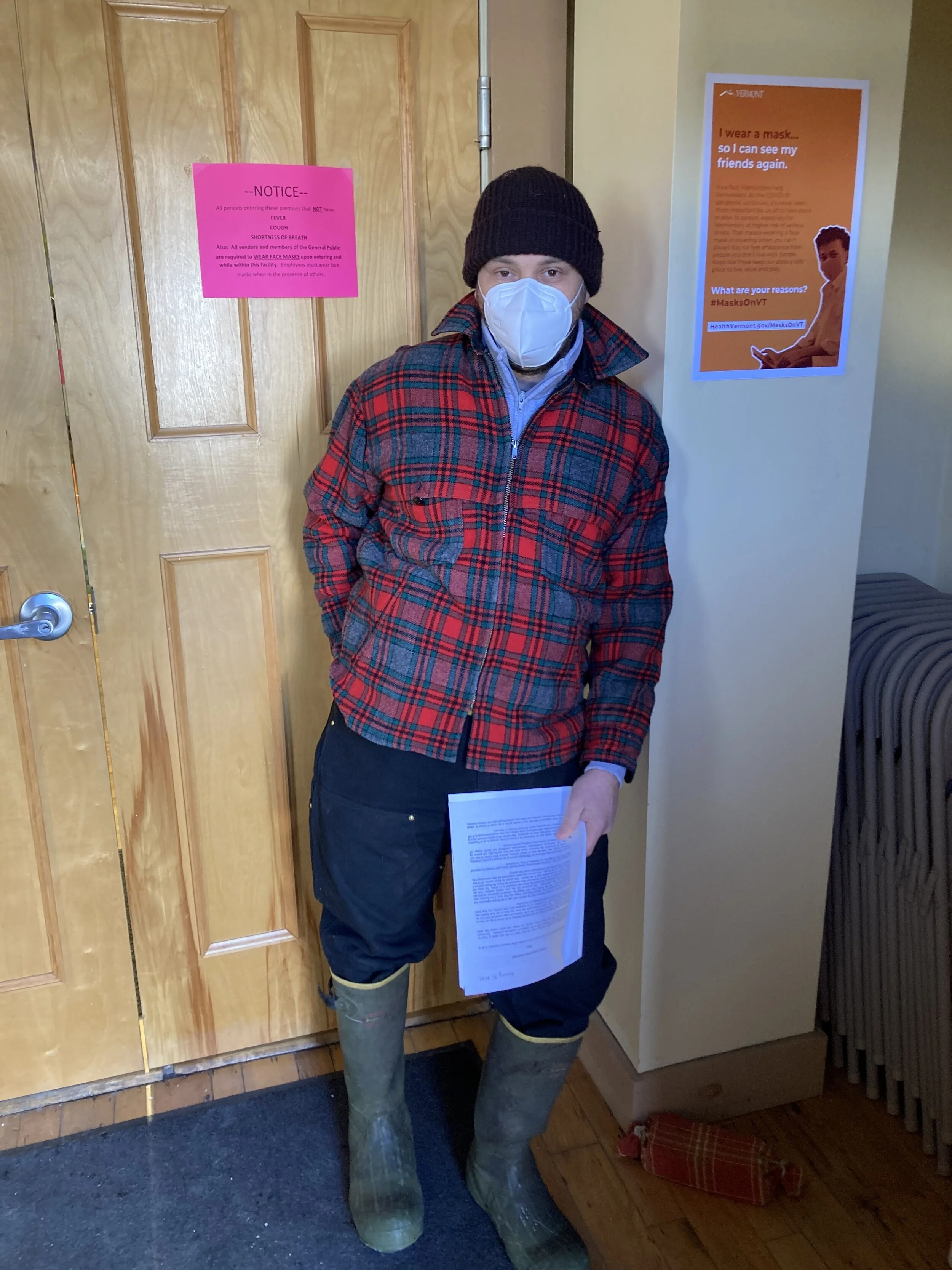 Paul Szwedo, 37, poses for a picture at Town Hall in Concord, Vt., at 11:30am on Tuesday, March 3rd, 2021. (Tre Wofford/Community News Service)