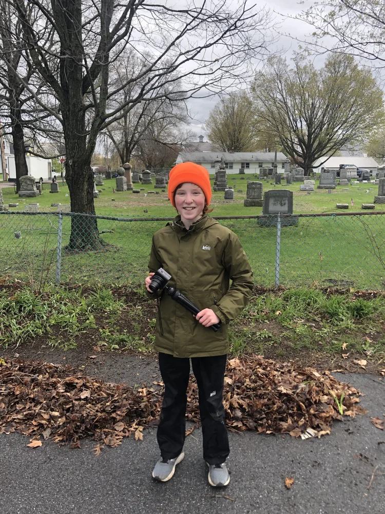Sam Houghton, 12, with his video camera. ( Jen Lannom/Community News Service)